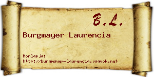 Burgmayer Laurencia névjegykártya
